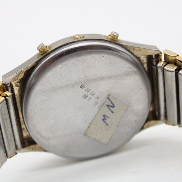 Vintage Starex Digital Watch Mens Gold Tone Stainless Steel LCD Quartz Retro 80s - Picture 8 of 8